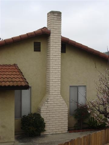 chimney attached to house