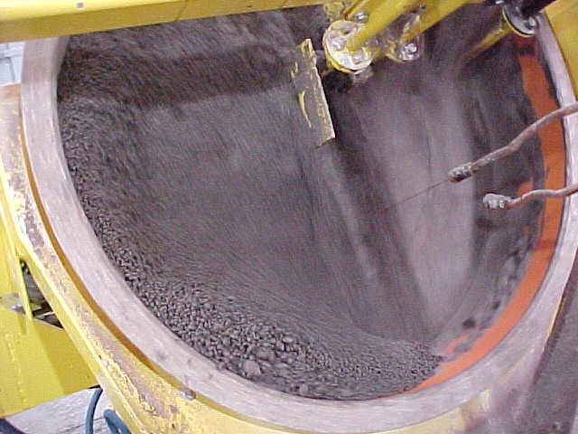 disc pelletizer is being used to turn limestone powder into limestone pellets that are used in soil as a fertilizer.