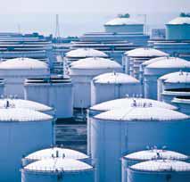 field of silos/oil holders